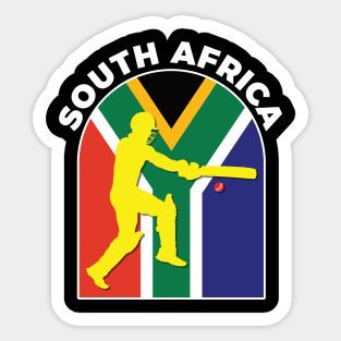 South Africa Cricket Batsman South Africa Flag Sticker